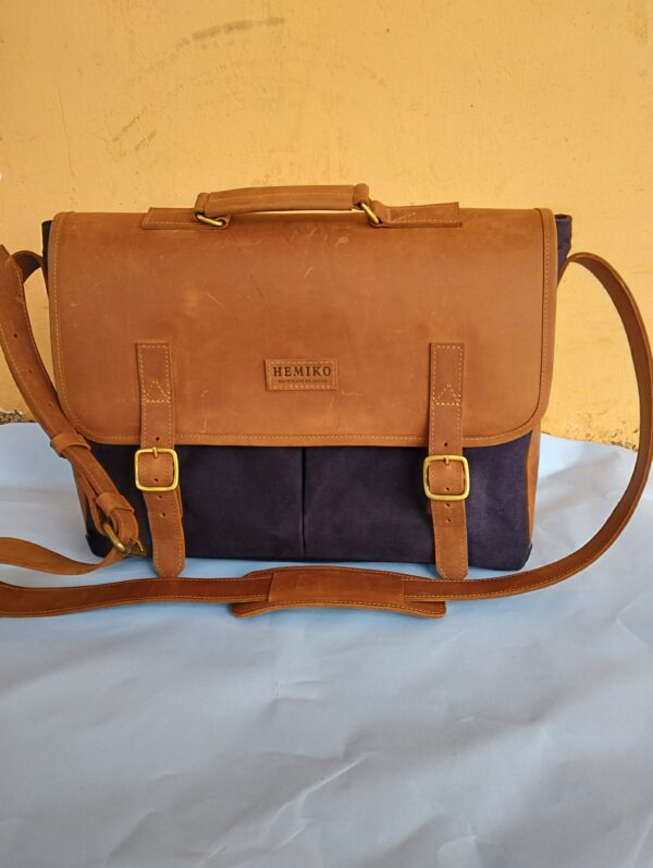 Canvas and Leather Messenger Bag